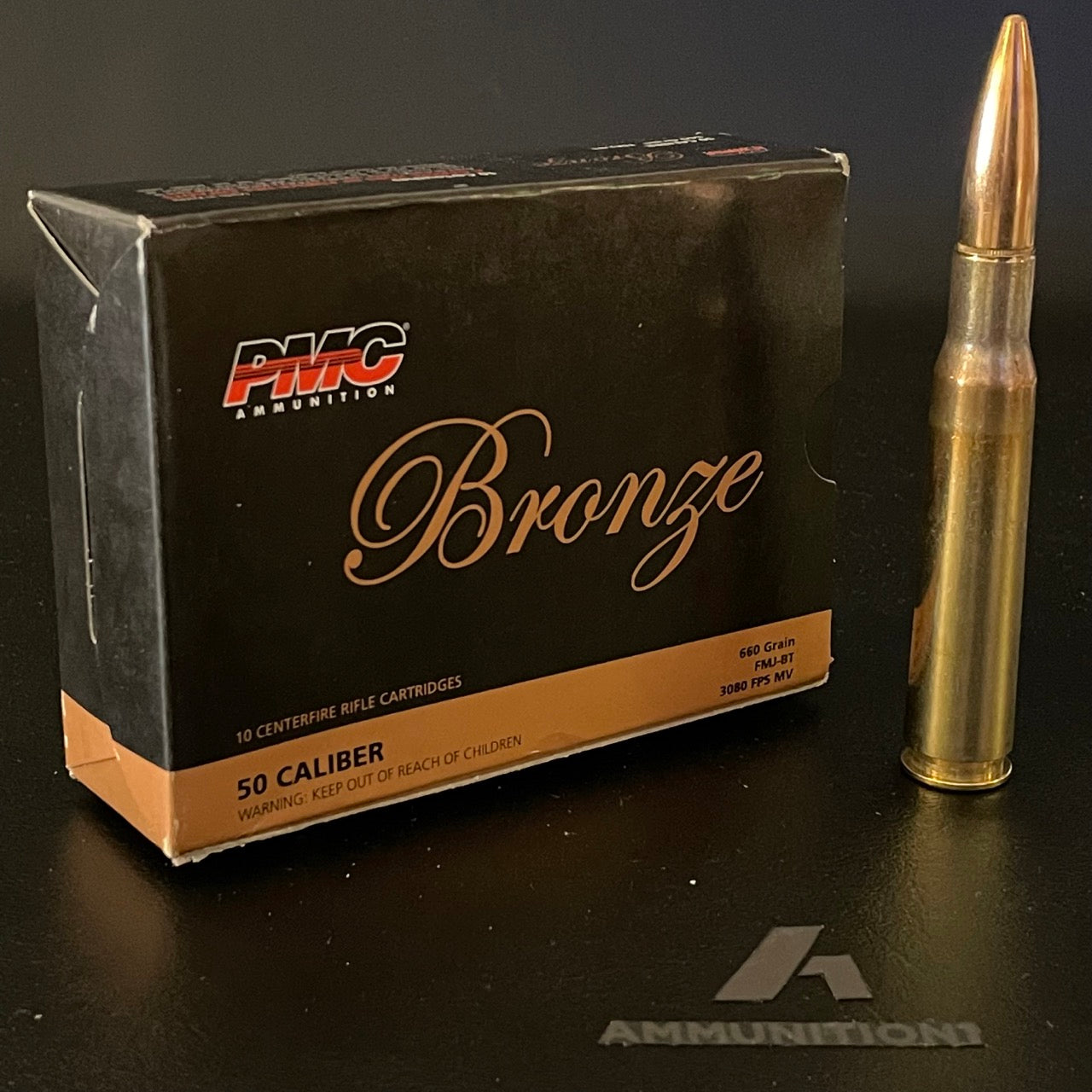 PMC Bronze - 50 BMG - 660 Gr FMJBT - 10 Rnd/Bx