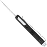 CobraTec Knives - Money Clip 1.75" OTF Plain D2 Steel Blade - Black Aluminum Handle