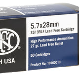 FN - 5.7x28mm - 27 Gr Lead Free HP - 50 Rnd/Bx