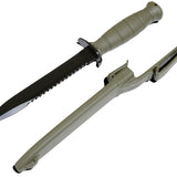 Glock - Field 7" Fixed Clip Point Plain/Saw - High Carbon Steel Blade - Battle Field Green