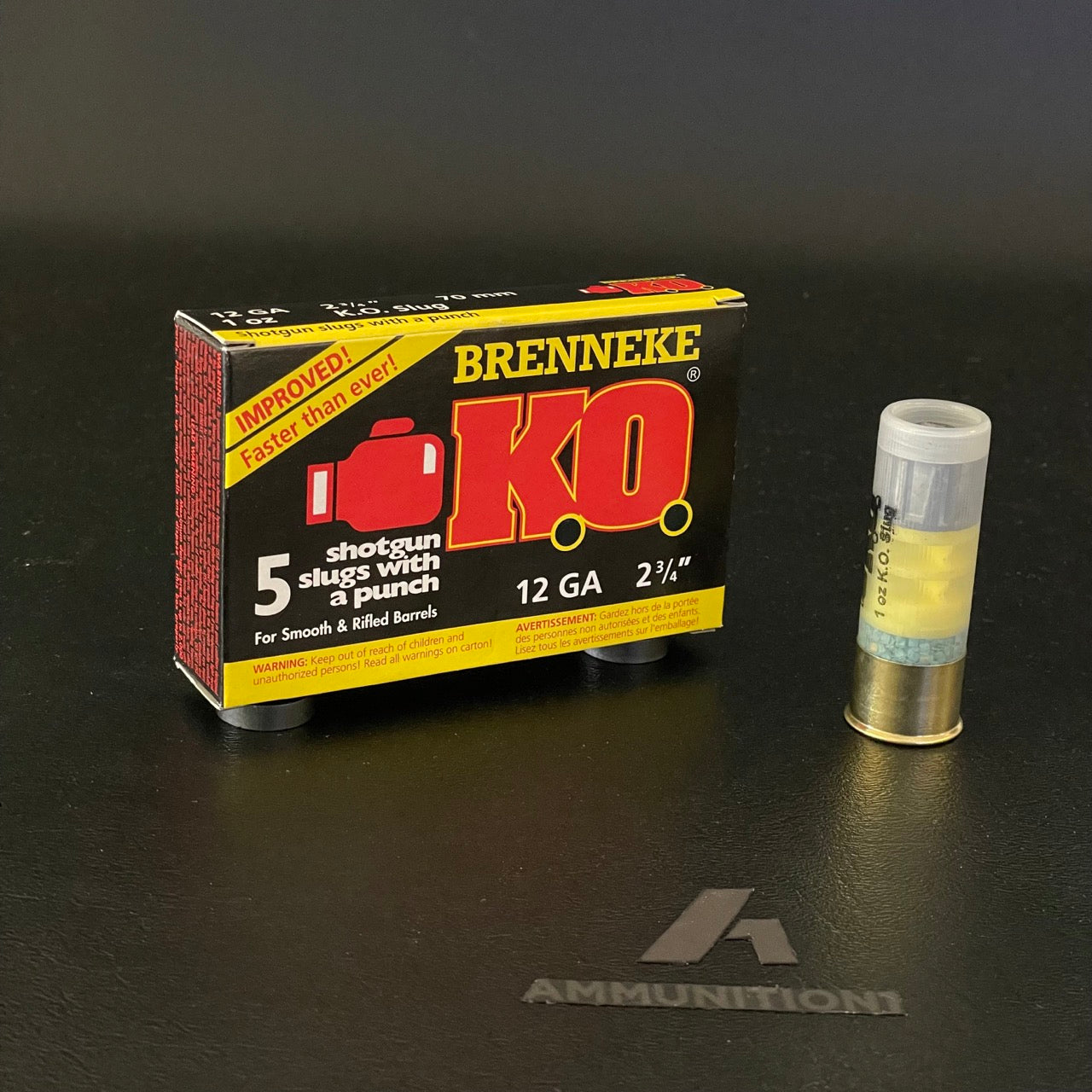 Brenneke K.O. Rifled Slugs - 12 Ga - 2.75" 1oz - 5 Rnd/Bx