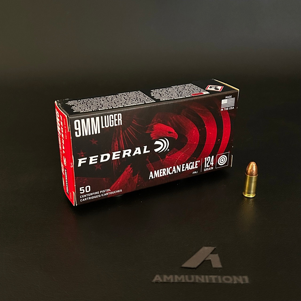 Federal American Eagle - 9mm - 124Gr FMJ - 50 Rnd/Bx