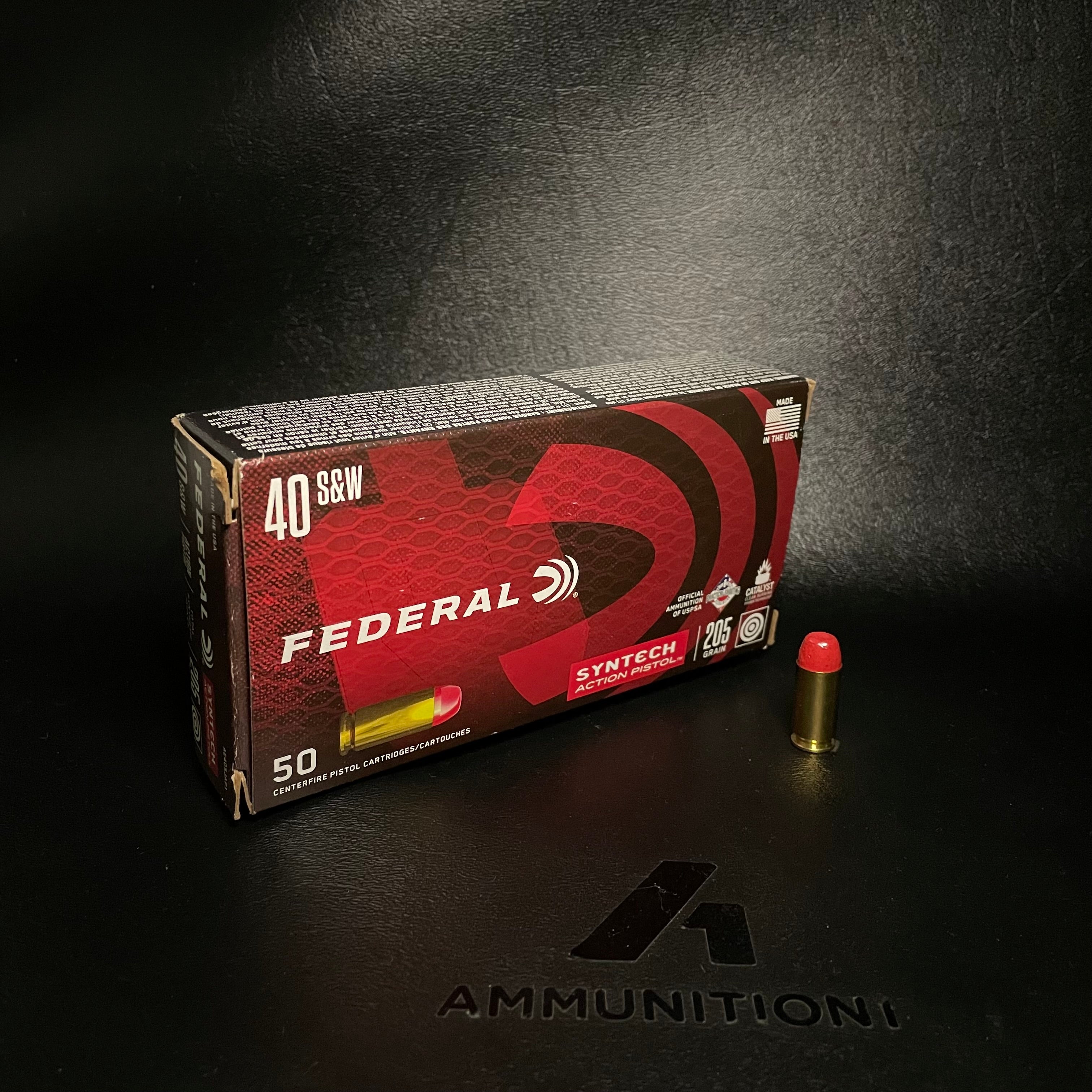 Federal Syntech Action Pistol - 40 S&W - 205 Gr Total Syntech Jacket Flat Nose - 50 Rnd/Bx