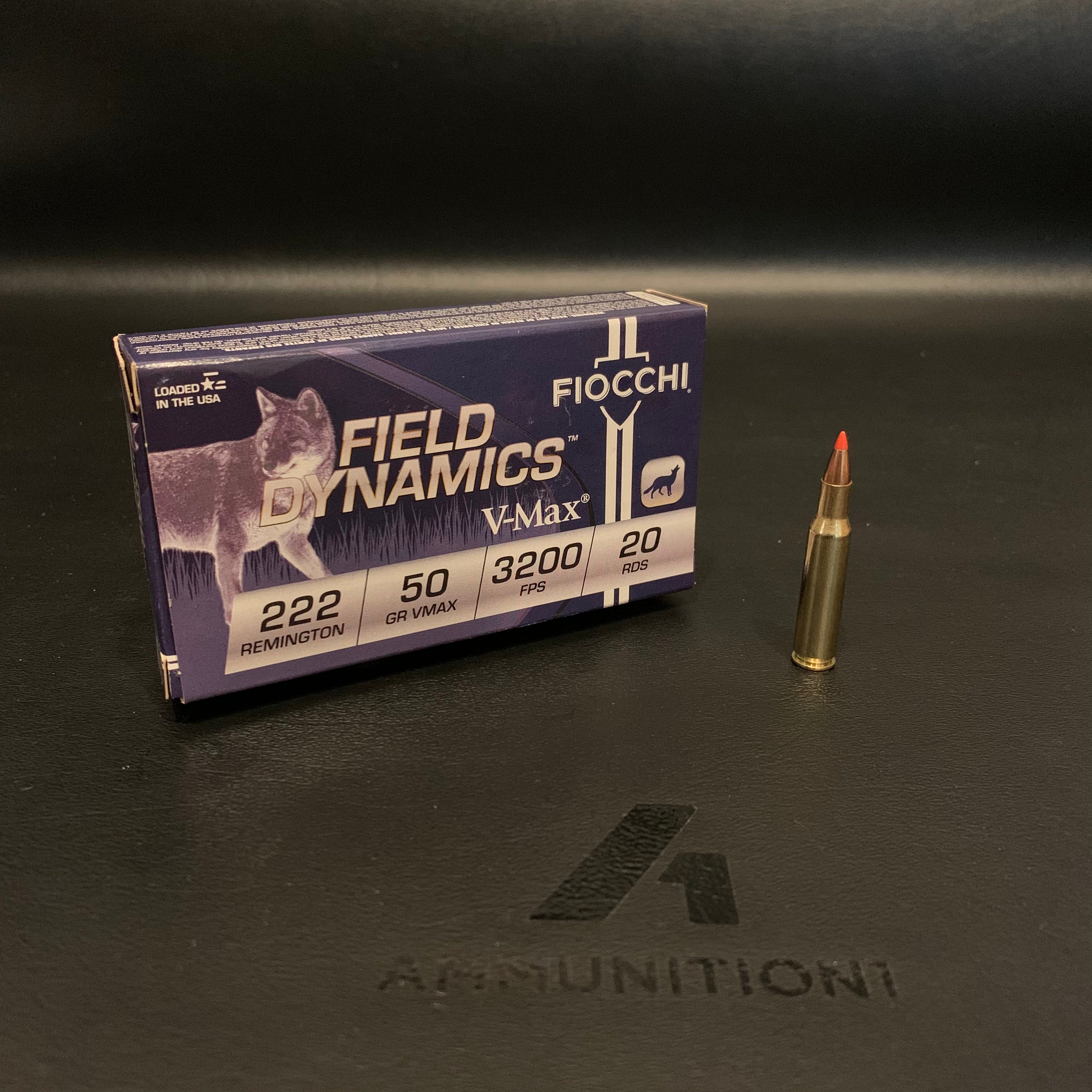Fiocchi Field Dynamics - 222 Rem - 50 Gr VMAX - 20 Rnd/Bx