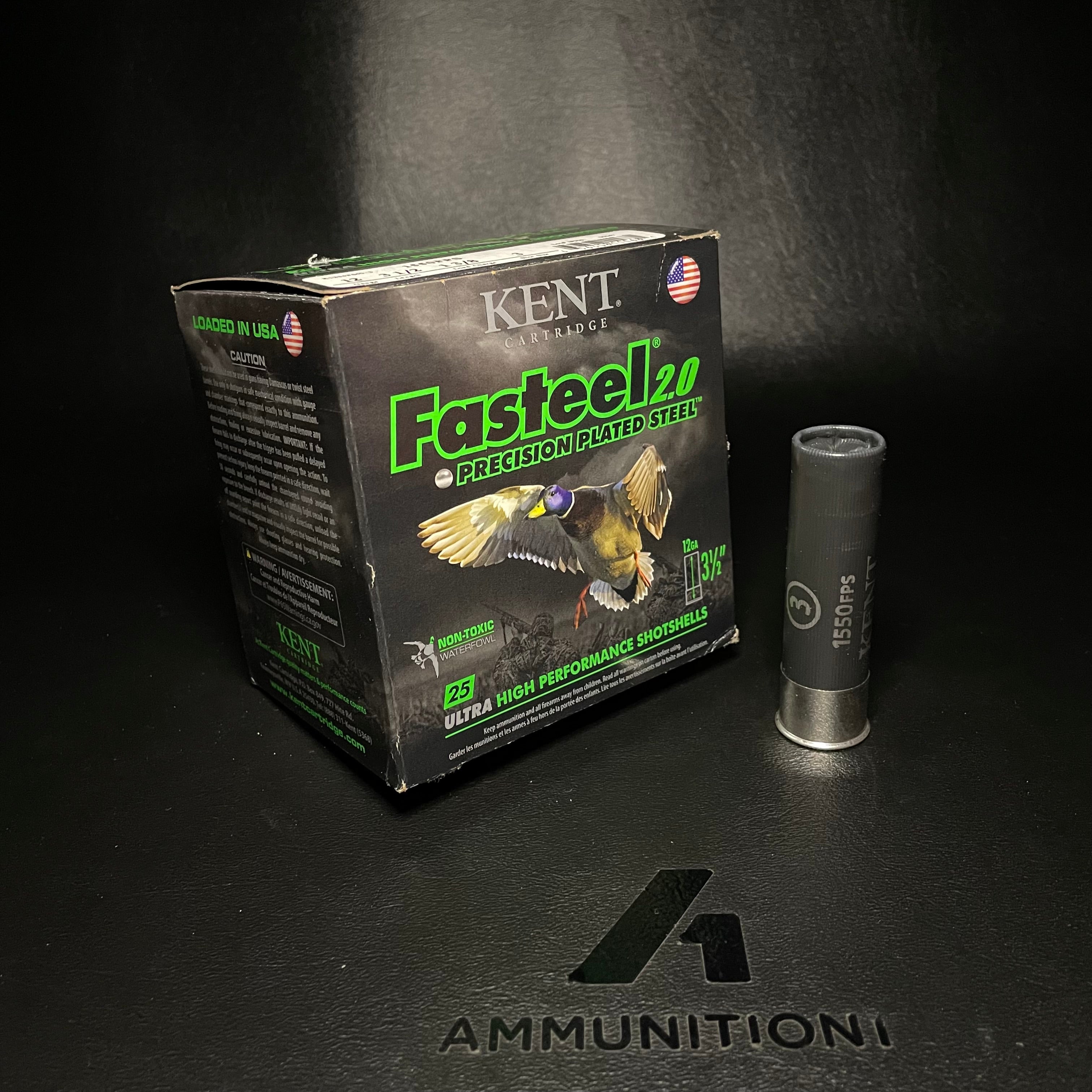 Kent Cartridge Fasteel 2.0 - 12 Ga - 3" 1 3/8oz #3 Shot - 25 Rnd/Bx