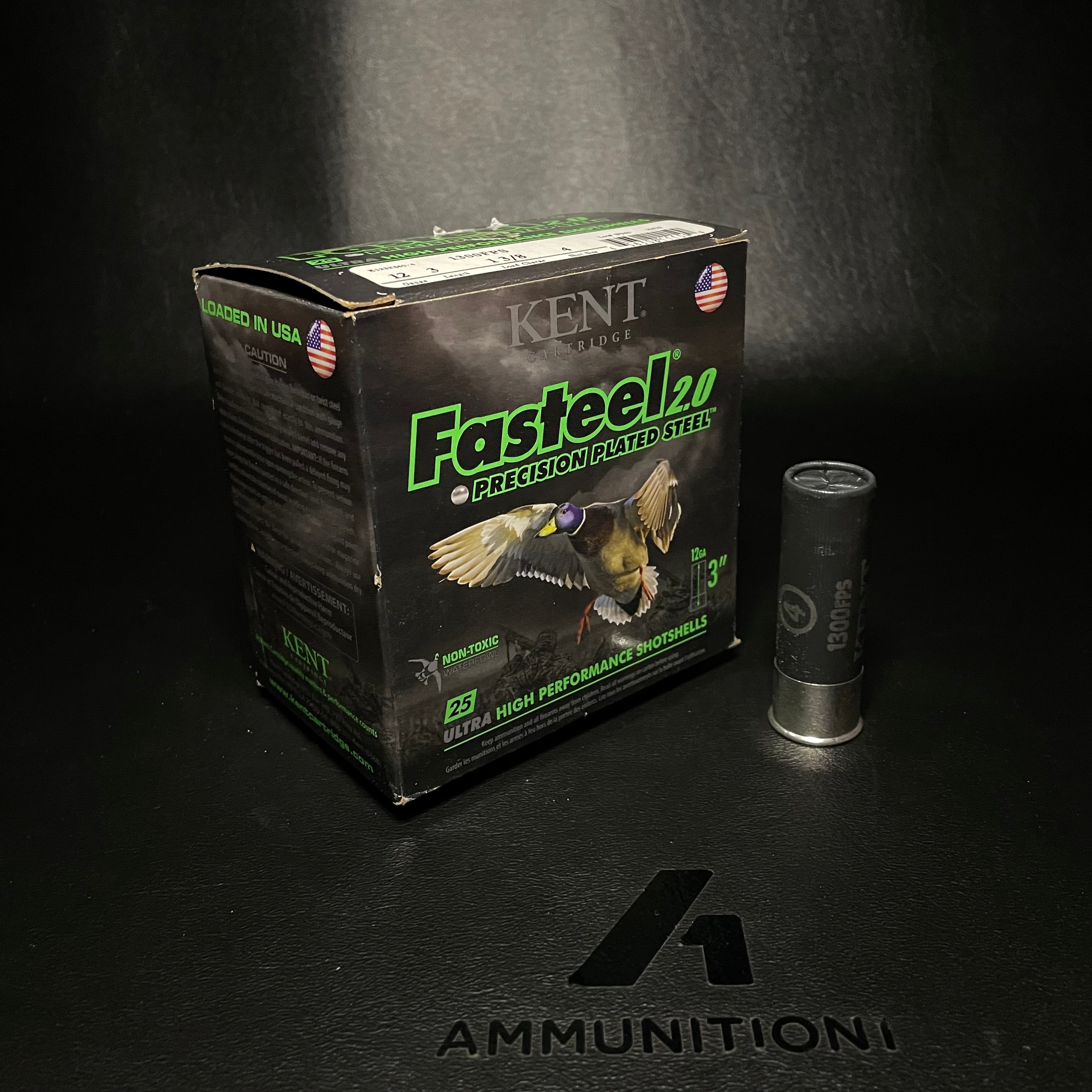 Kent Cartridge Fasteel 2.0 - 12 Ga - 3" 1 3/8oz #4 Shot - 25 Rnd/Bx