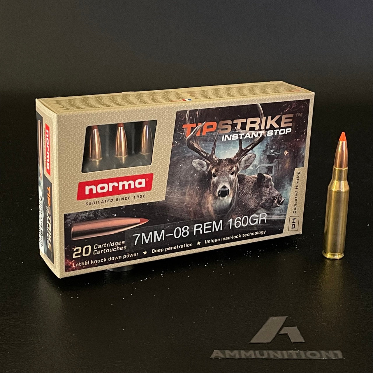 Norma Tipstrike - 7mm-08 Rem - 160 Gr - 20 Rnd/Bx