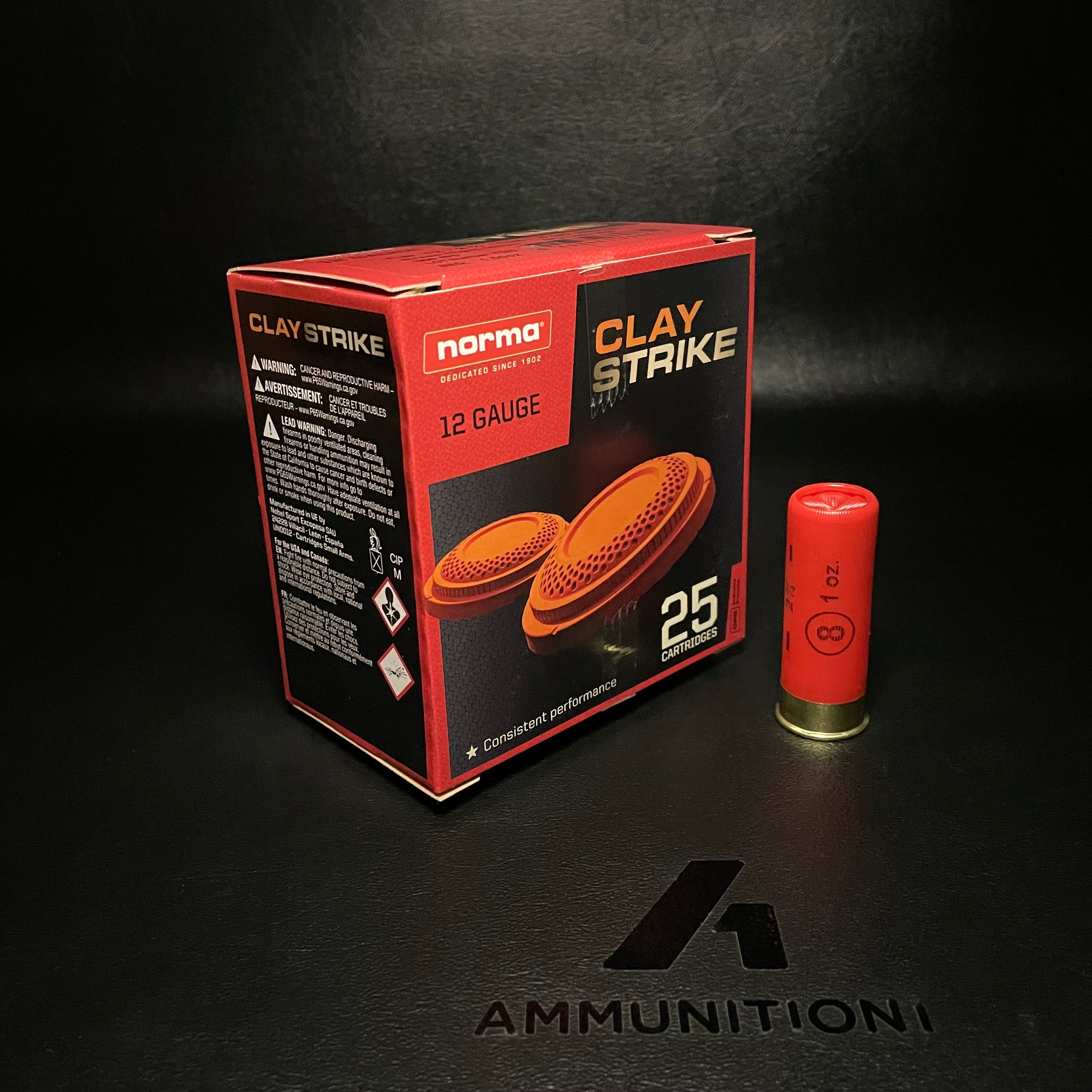 Norma Claystrike- 12 Ga - 2.75" #8 Shot 1oz 1250 FPS - 25 Rnd/Bx