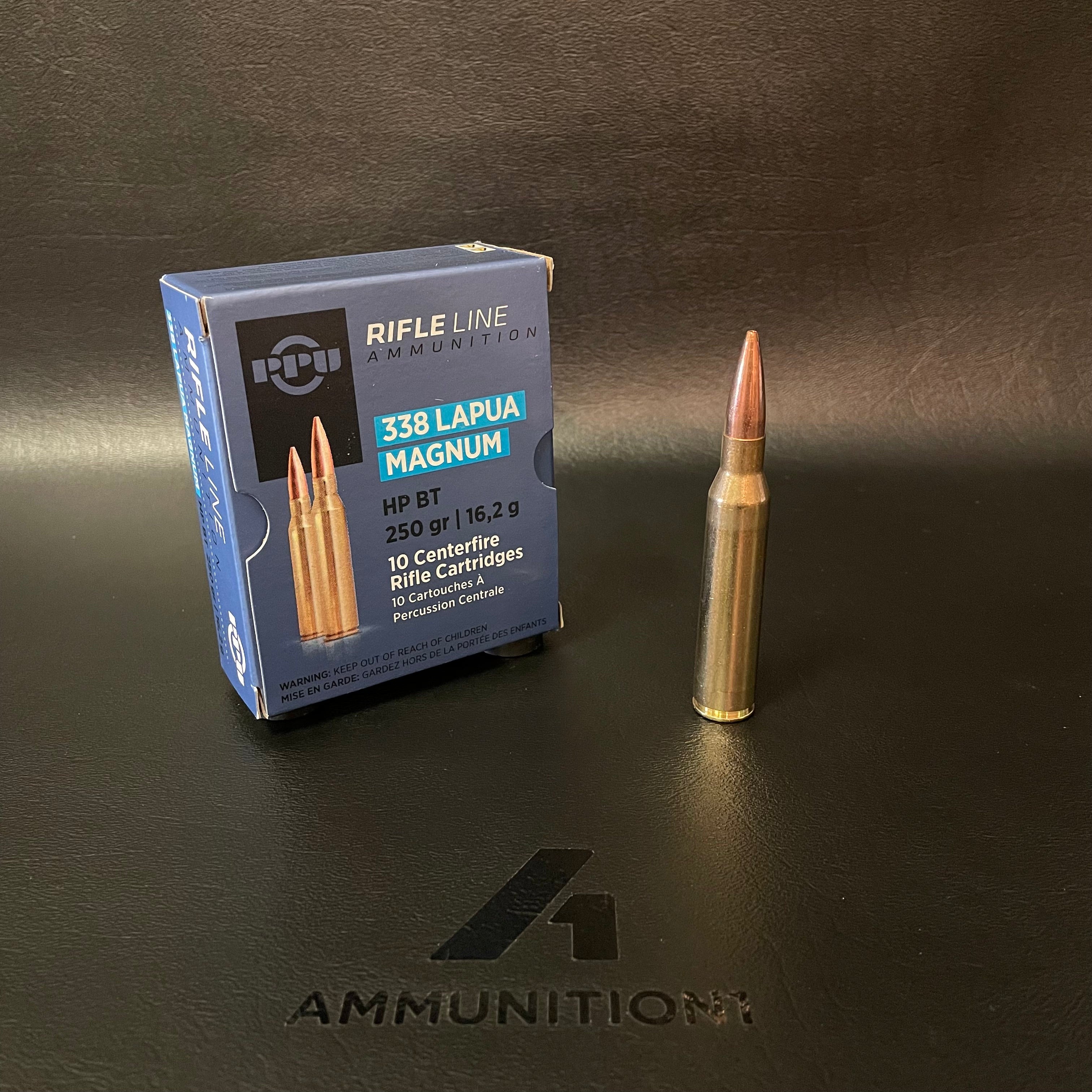 PPU Standard Rifle - 338 Lapua Magnum - 250 Gr HPBT - 10 Rnd/Bx