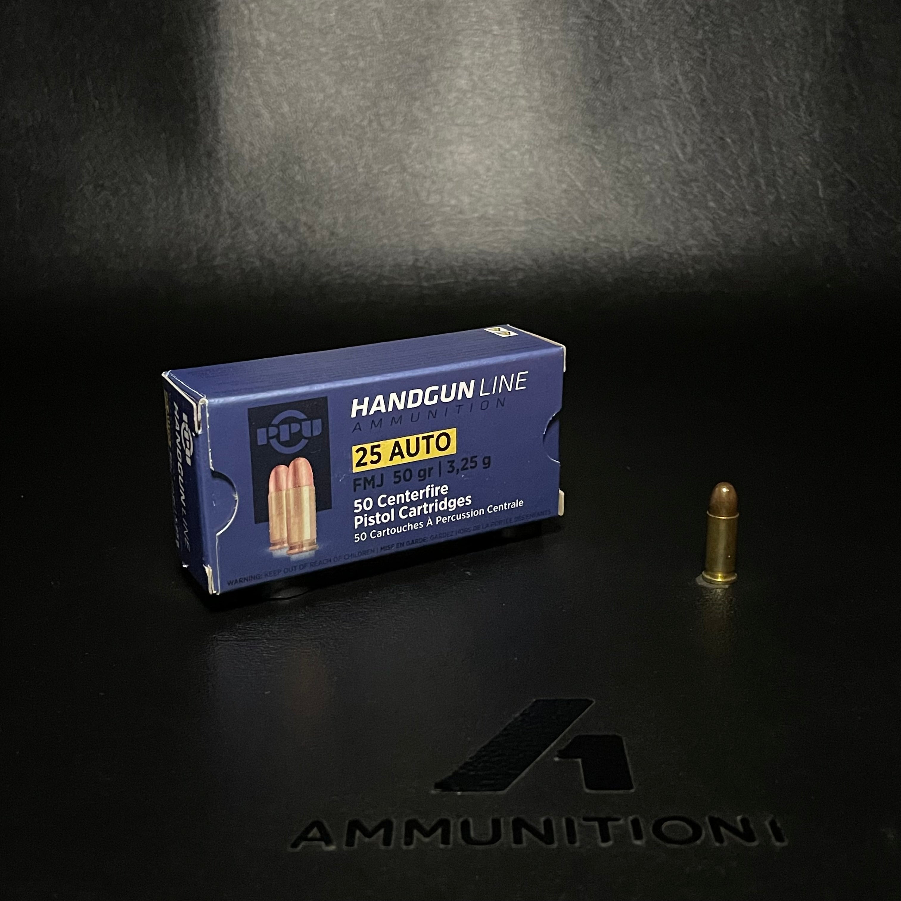 PPU - 25 ACP - 50 Gr FMJ - 50 Rnd/Bx
