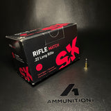 SK Rifle Match - 22 LR - 40 Gr LRN - 50 Rnd/Bx