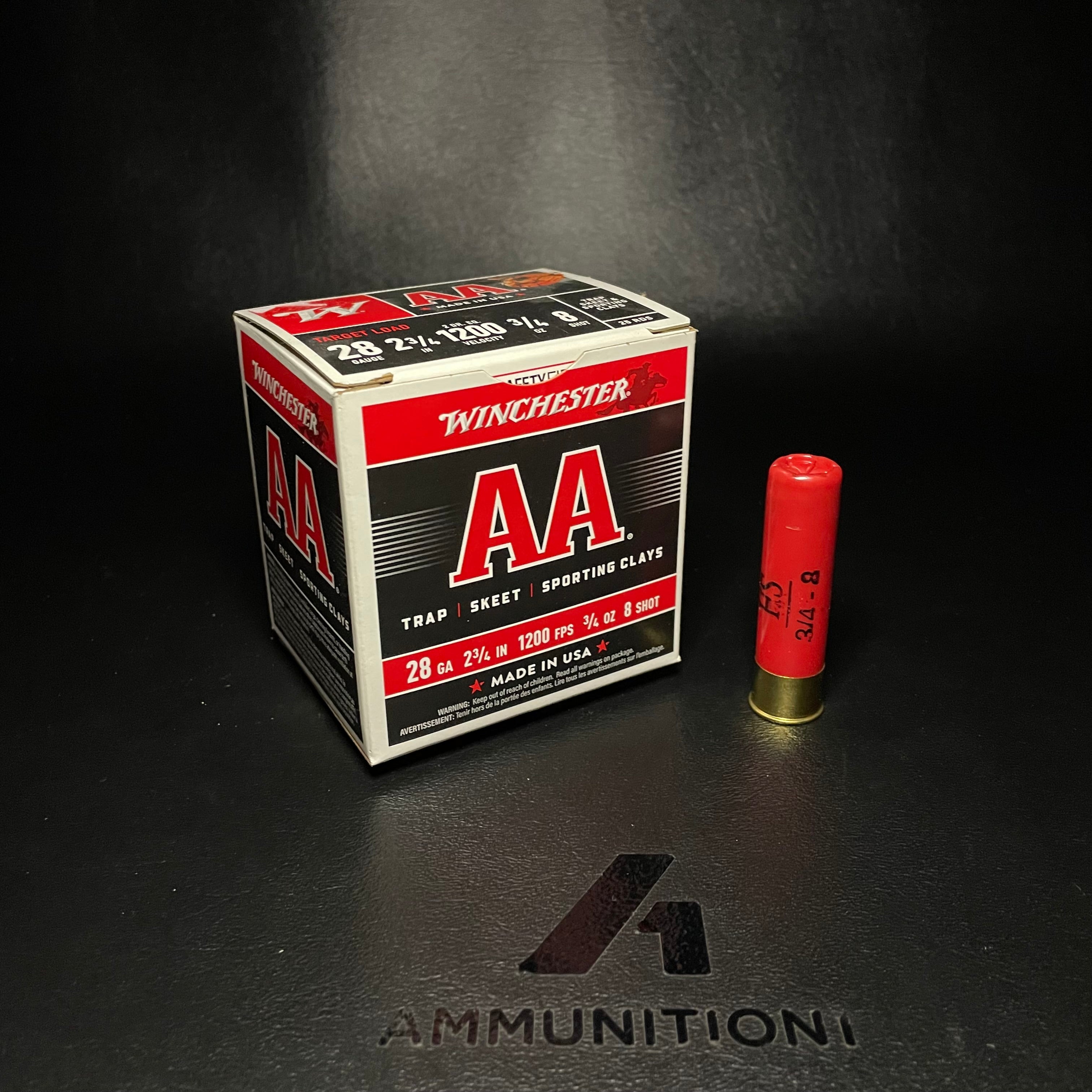 Winchester Ammo AA - 28 Ga - 2.75" 3/4oz 8 Shot - 25 Rnd/Bx