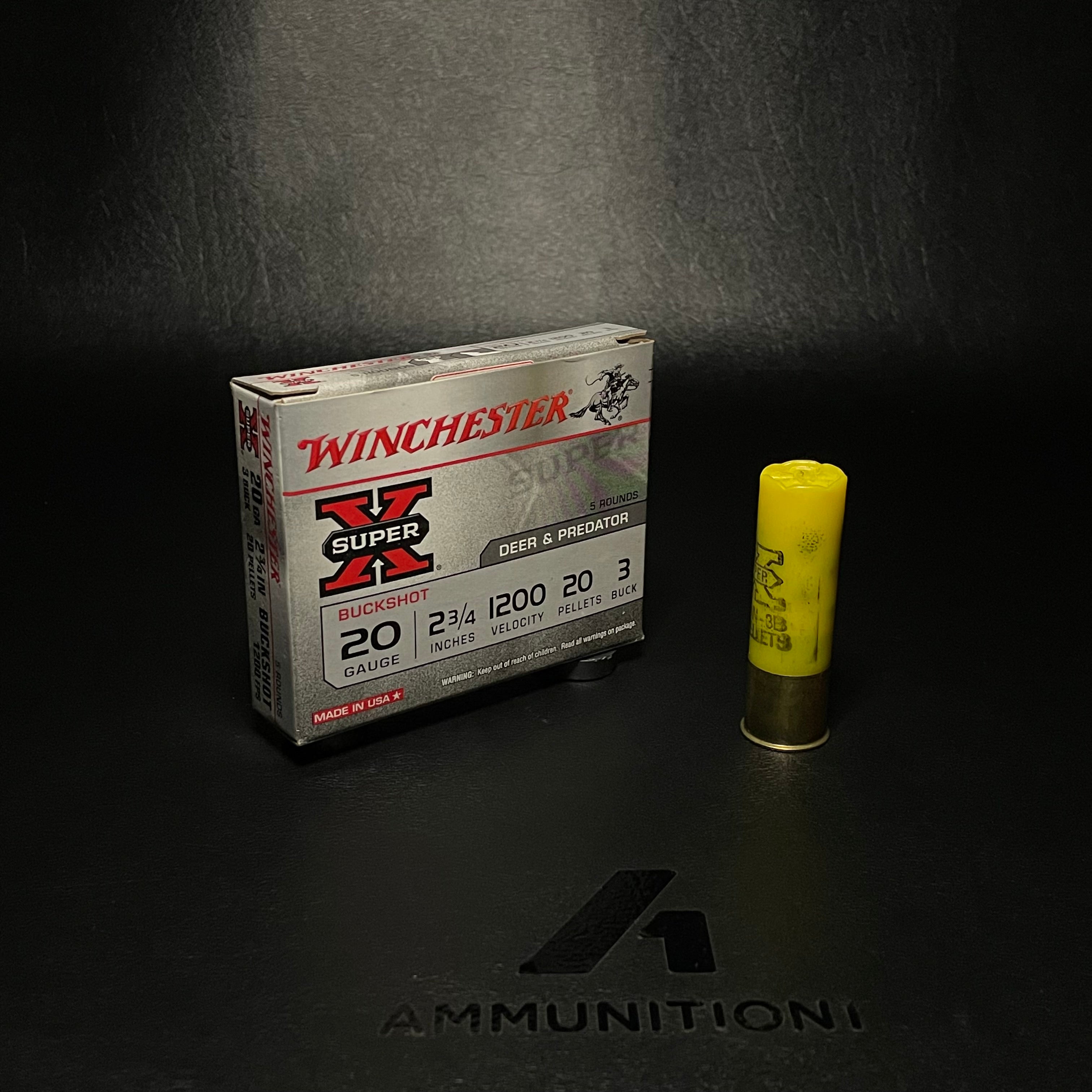 Winchester  Super X - 20 Gauge - 2.75" 20 Pellet #3 Buck - 5 Rnd/Bx
