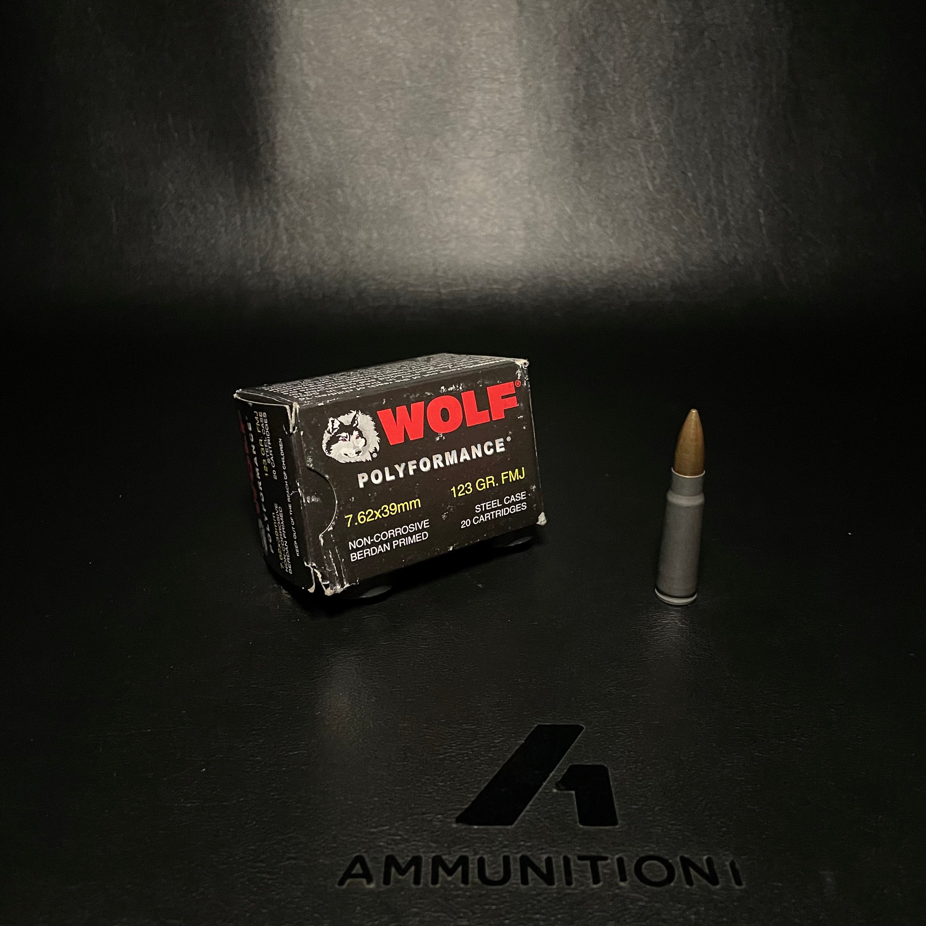 Wolf Polyformance Rifle Ammunition - 7.62x39mm - 123 Gr FMJ - 20 Rnd/Bx