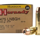 Hornady Custom - 475 Linebaugh - 400 Gr Hornady XTP Jacketed Hollow Point - 20 Rnd/Bx